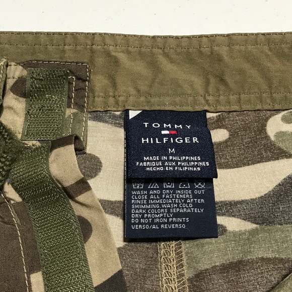Tommy Hilfiger Camo Board Shorts Mens Medium Hybrid Shorts Swim Boat Fish 9" - Picture 4 of 11
